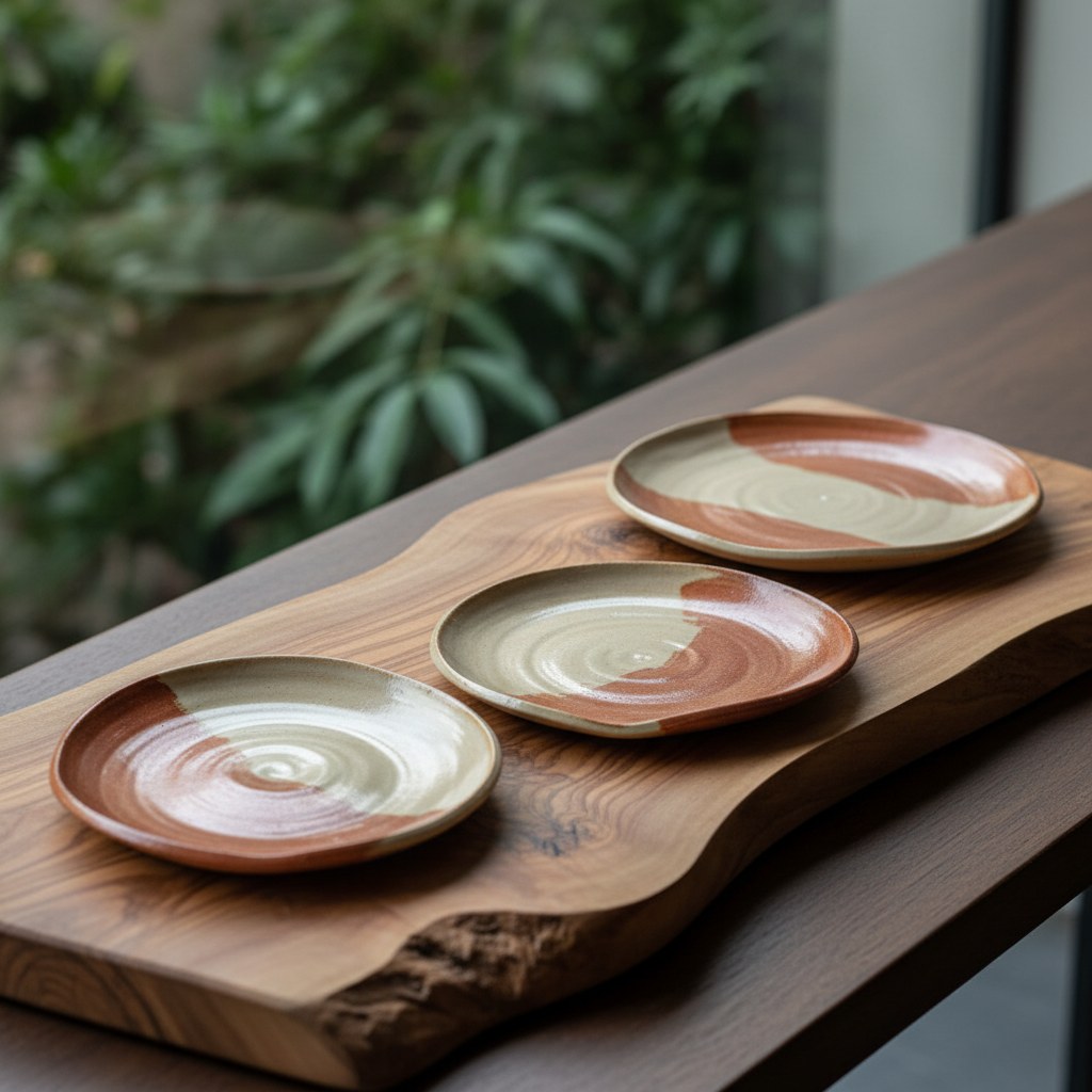 Soho House İstanbul ahşap ve seramik kombinasyonlu servis takımı